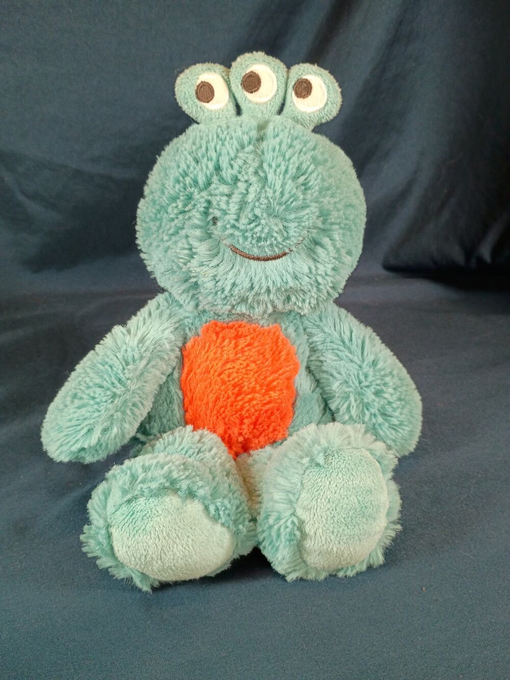 Carter's 2016 3-Eyed Monster Plush Teal Orange Lovey